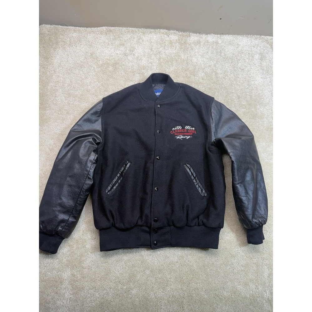 Vintage Nascar Clabber Girl Holloway Original College Jacket Mens Large Black